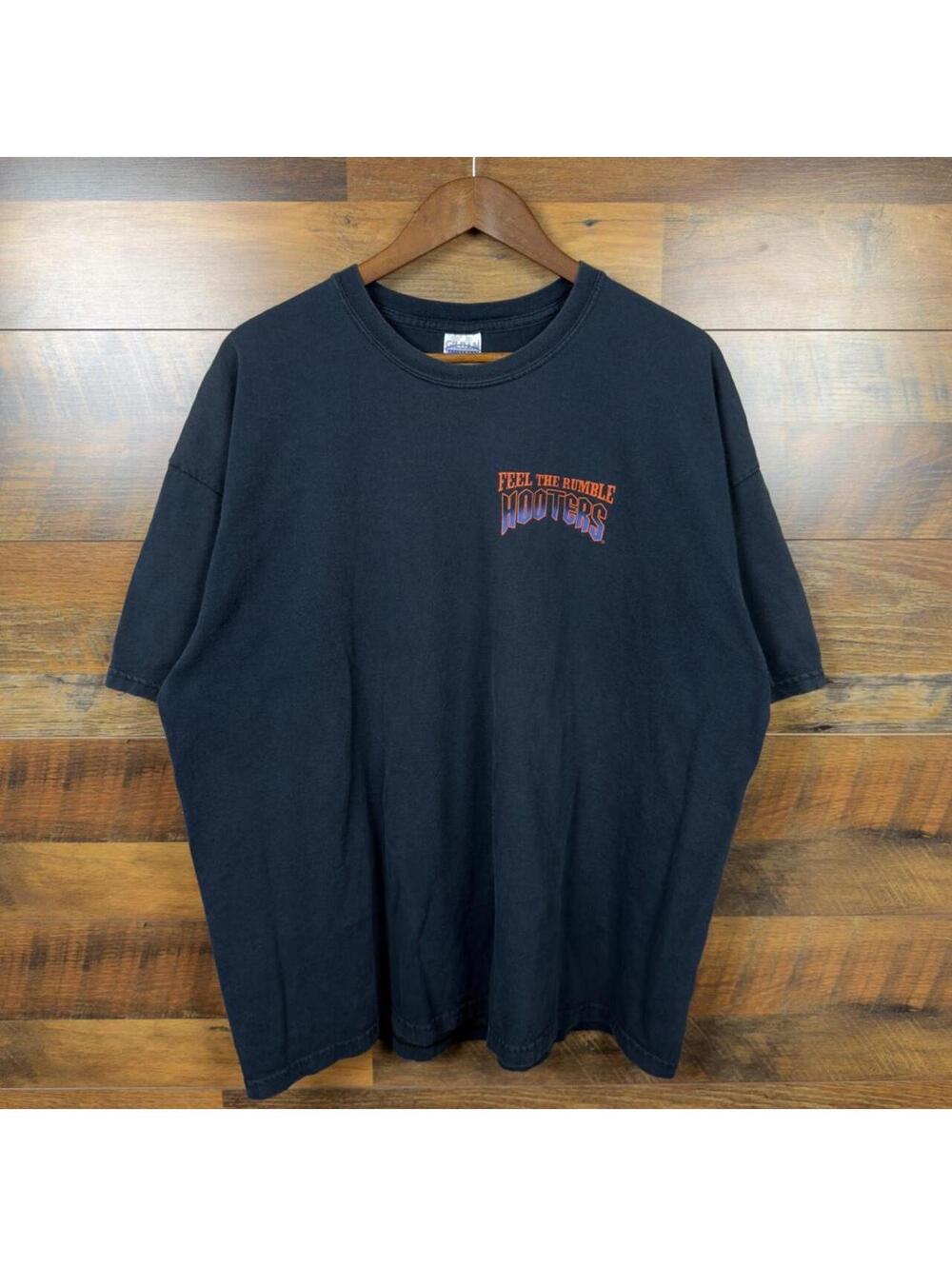 Vintage Hooters Feel The Rumble Biker Girl Motorcycle T-Shirt 2XL